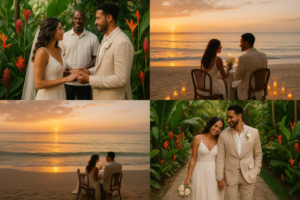 Romantic Jamaica destination wedding at Couples Swept Away tropical gardens