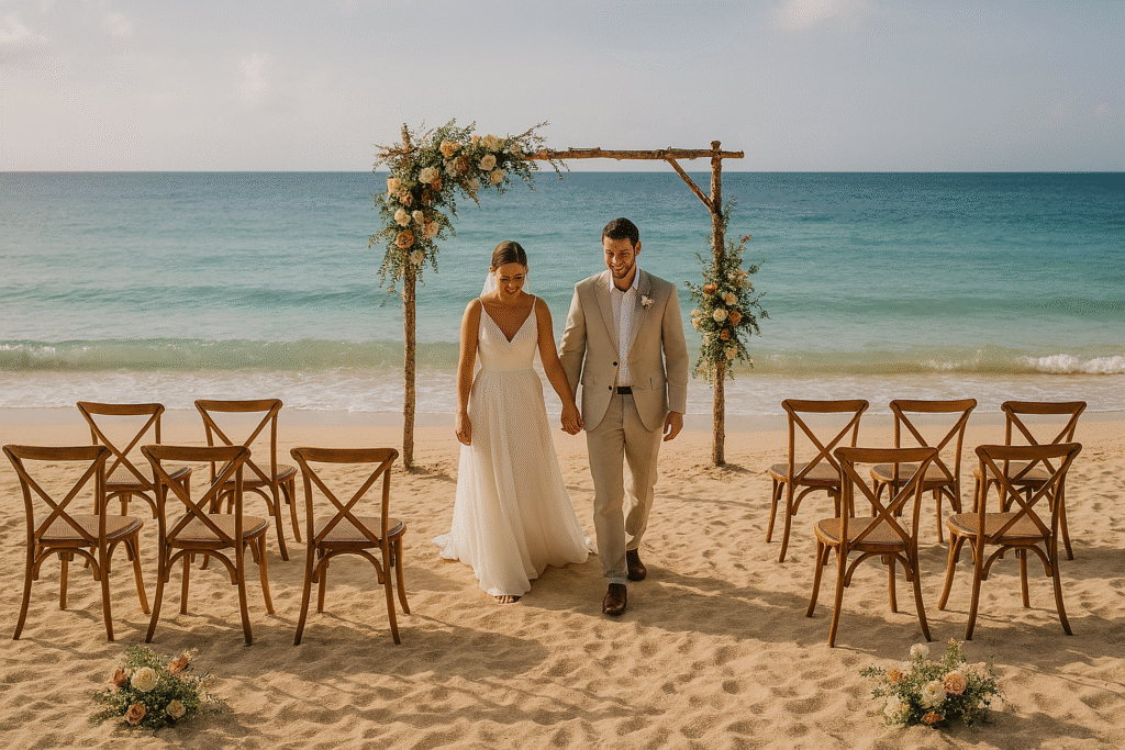 Jamaica Inn, one of the best wedding venues in Jamaica, featuring an intimate oceanfront ceremony.