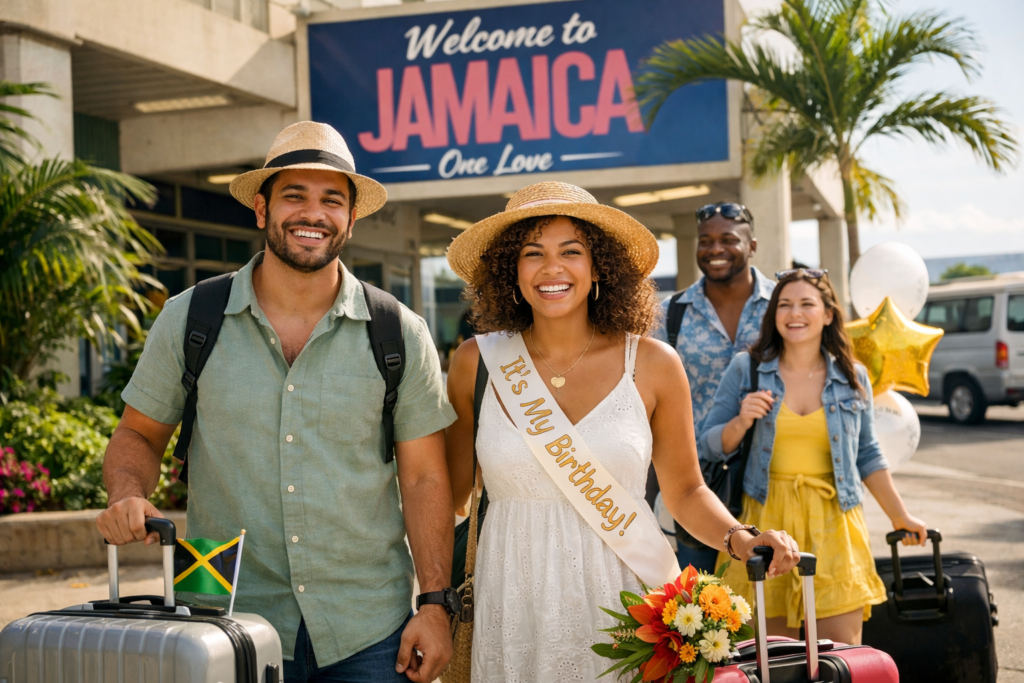 Travelers arriving in Jamaica for a birthday or anniversary using private airport transfer